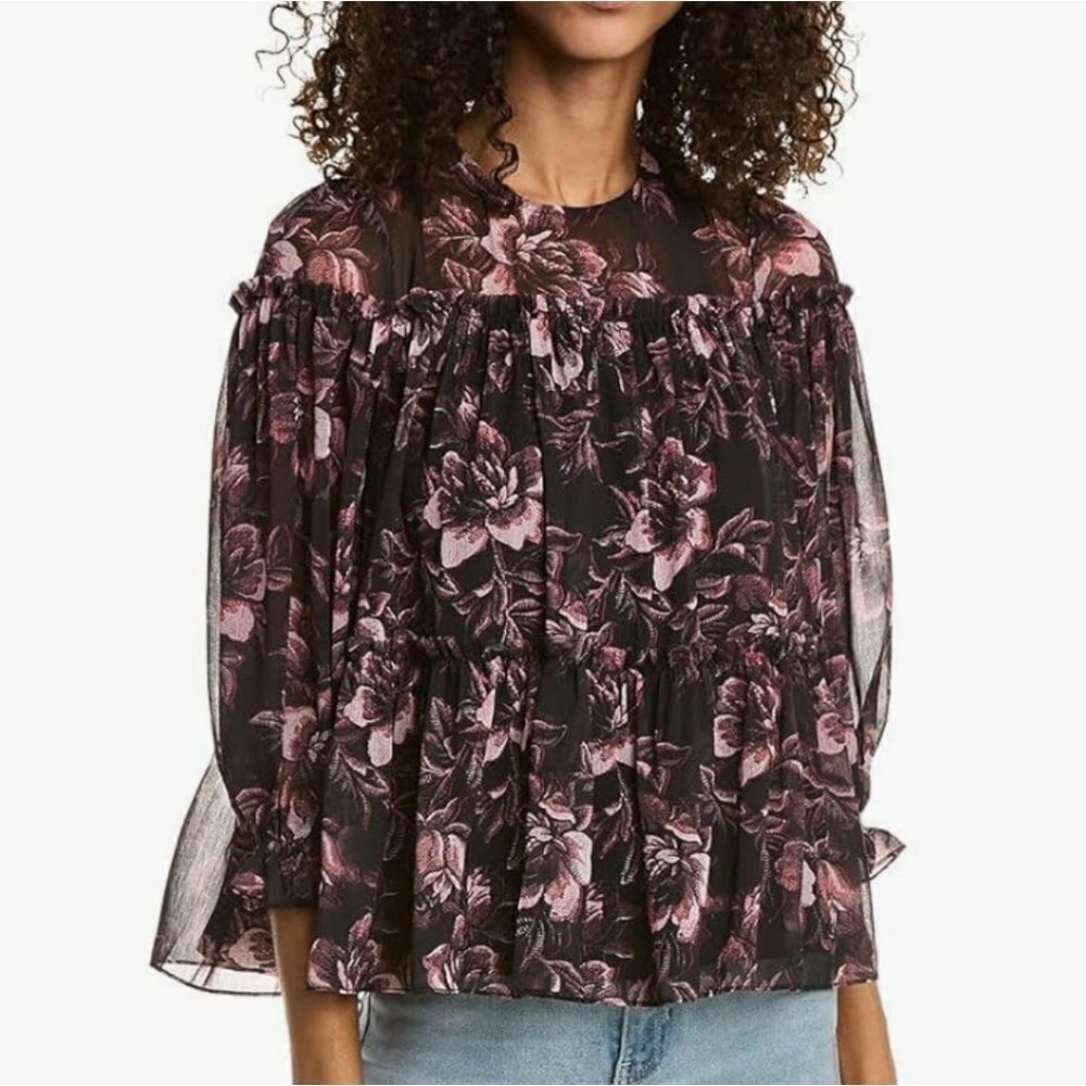 Ted‎ Baker London Ballou Tiered Ruffle Blouse Size Medium NWT